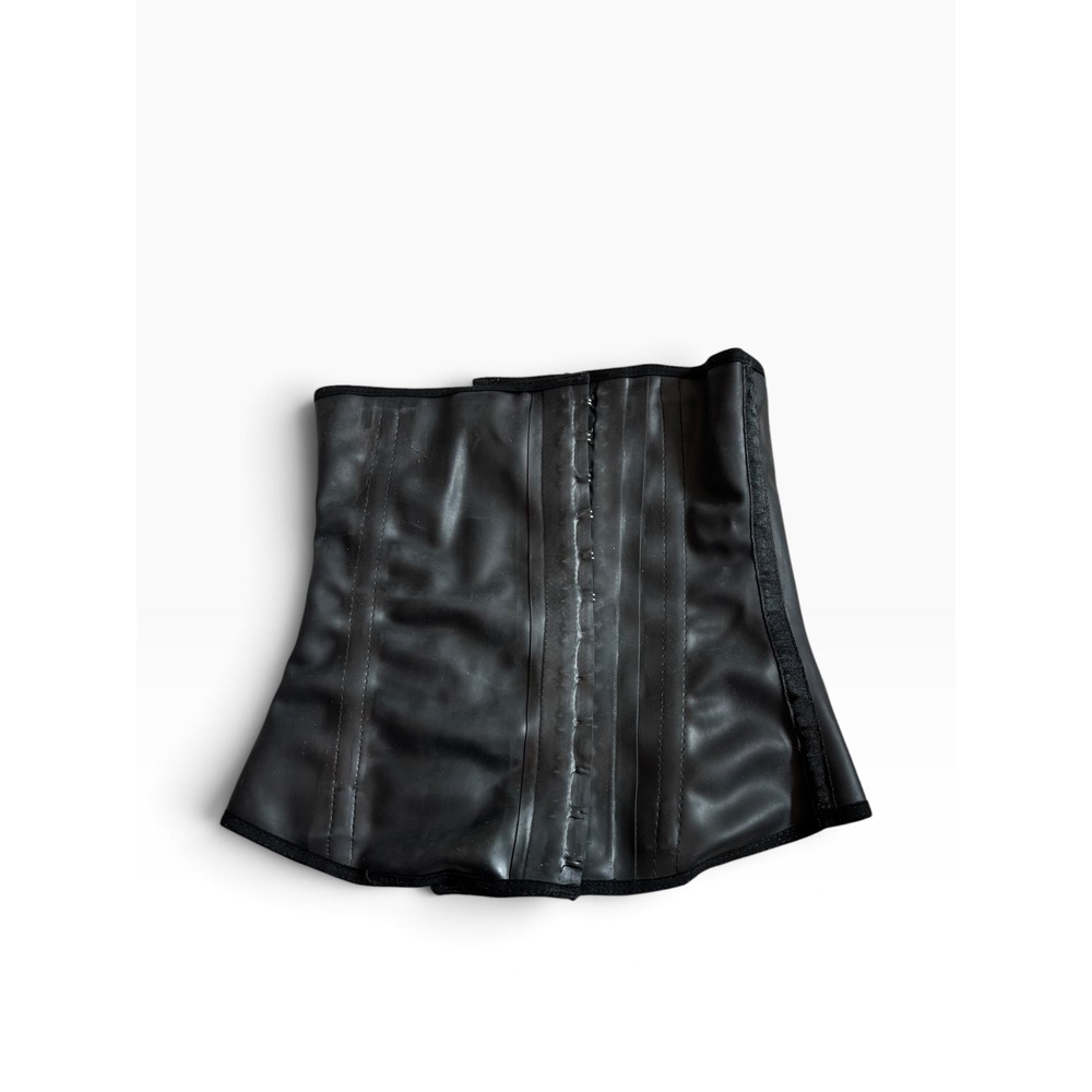 Vintage Y2K Waist Trainer Corset XS Black Hook Eye Cincher Shapewear